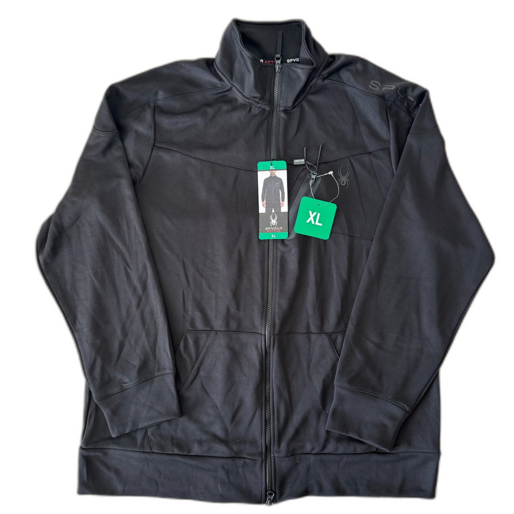 Spyder Men's Black Two Way Zip Mid Layer Jacket Size XL